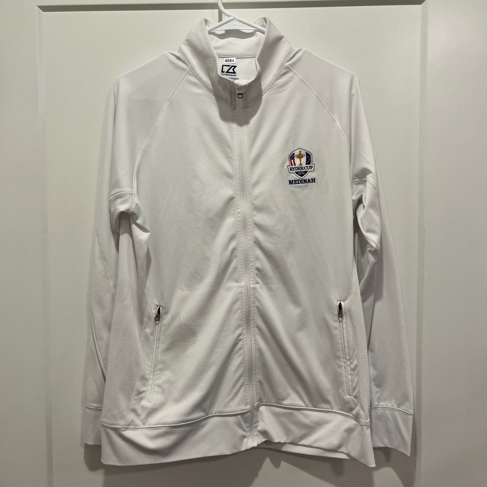 Cutter & Buck 2012 Ryder Cup Medinah White DryTec Full Zip Golf Jacket Mens L